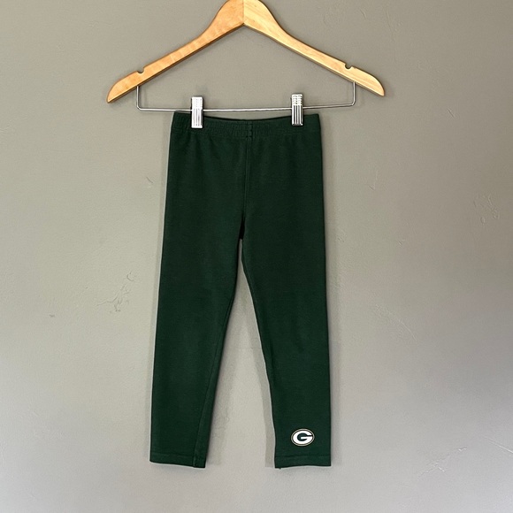 Green Bay Packers Football Team Apparel Green Logo Leggings Girls Size 4T - Picture 2 of 5